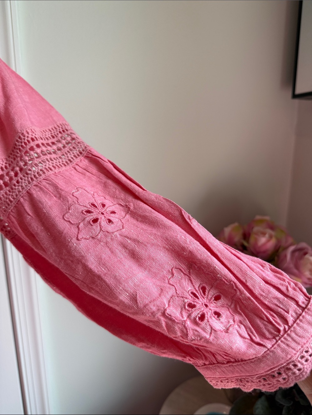 NWOT Tommy Bahama Coral Pink Embroidered Midi Dress - Picture 4 of 6